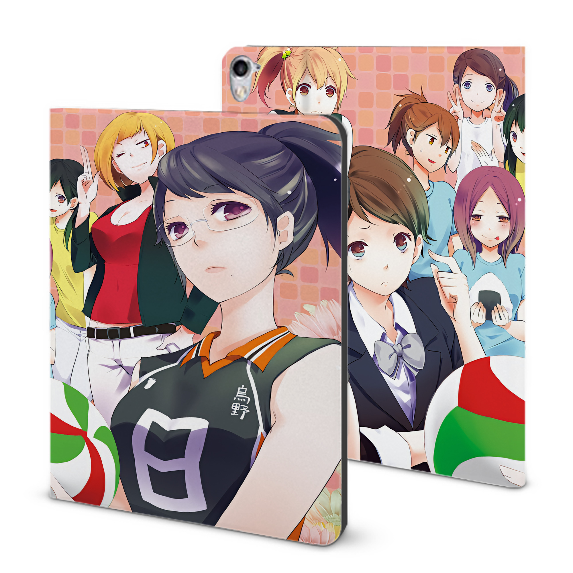 （画像用） ハイキュー!! Haikyu!! IPad ケース ブック型 PUレザー TPU 耐衝撃 軽量 薄型 ペン収納なし 全面保護 IPad 各モデル対応